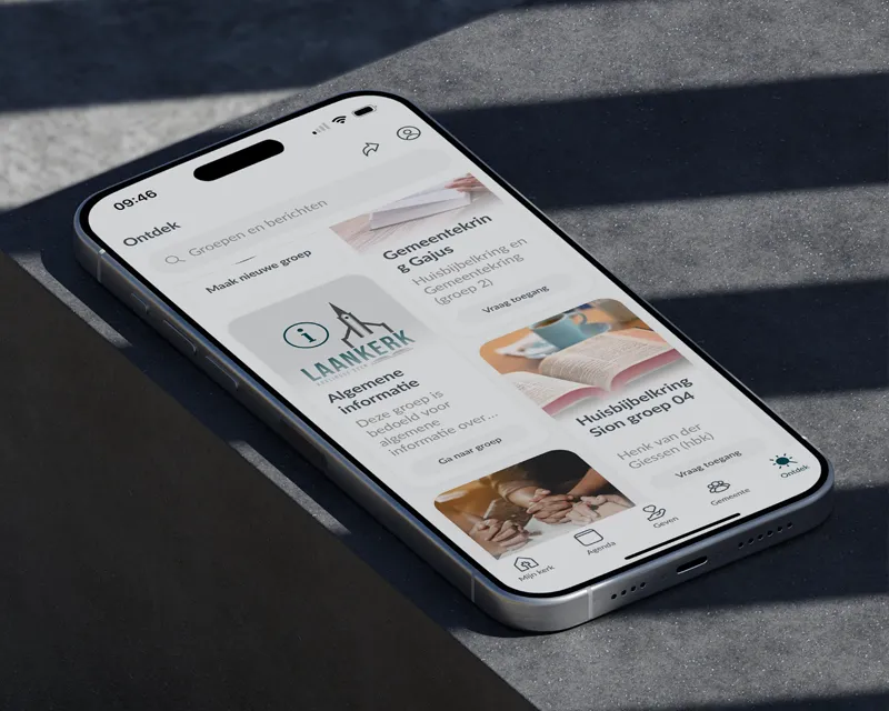 Laankerk app op telefoon
